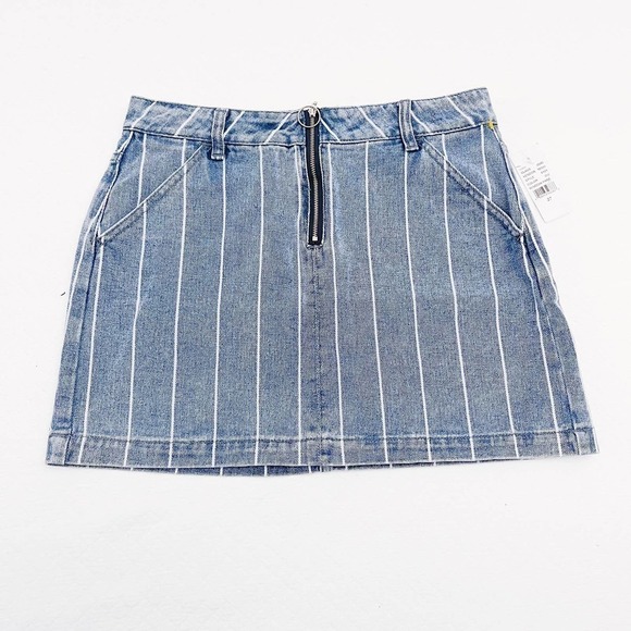 Pacsun Window Pane Striped Denim Jean Skirt SZ27 NWT - Picture 3 of 6